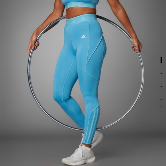 NWT WOMENS ADIDAS HYPERGLAM COLOR POP FULL-LENGTH LEGGINGS M - Picture 1 of 9